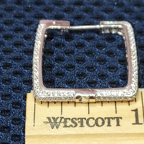 Suzy Lavian Sterling Square CZ earing (Single) - Picture 8 of 12